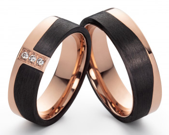 Titan Carbonringe RCT01 mit Zirkonias oder Diamanten