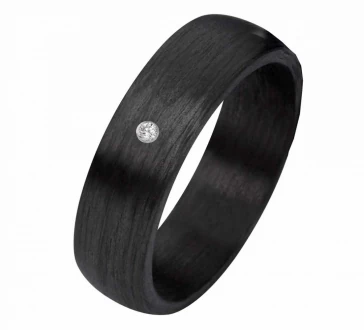 Mobile Preview: Traumhafte Carbonringe C002 mit Diamant oder Zirkonia