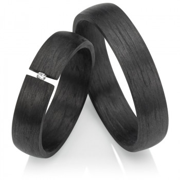 Carbonringe Modell C006 mit Diamant und Gravur