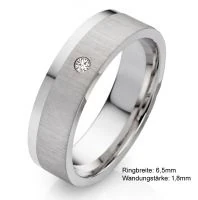 Mobile Preview: 925 Silber Damenring mit funkelndem Diamant SB05, elegant