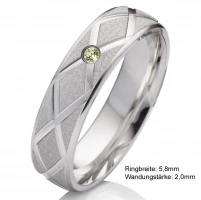 Mobile Preview: Silberring Ehering aus 925 Silber mit Peridot SP49, elegant