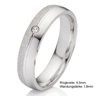 Mobile Preview: Damenring aus massivem 925 Silber mit Diamant SB42, hochwertig