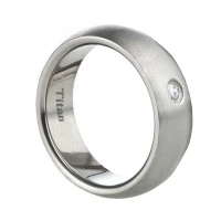 Mobile Preview: Matt 7mm breite Titanringe AB180Gravur