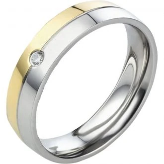 Mobile Preview: Edelstahl Damenring schlicht Design AB3116