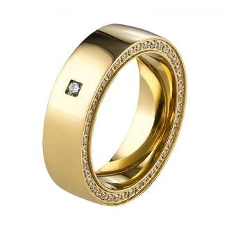 Mobile Preview: Schlichte Edelstahlring modern AB3130