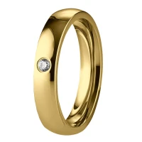 Mobile Preview: Edler Edelstahlring goldfarbig modern PE321