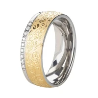 Mobile Preview: Matt polierter Edelstahlring Unisex AB3418