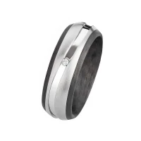 Mobile Preview: Elegante Carbon-Titan-Ringe AB3850 mit Diamant