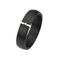 Mobile Preview: Ringe aus Carbon C006 mit Diamant
