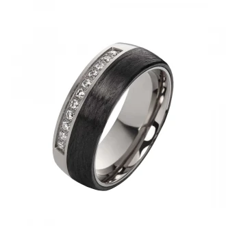 Mobile Preview: Titan Carbonring CT02 mit Gravur – Elegant & Robust