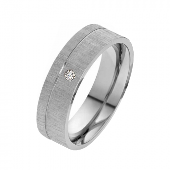 Damenring Edelstahl DE051 mit Zirkonia