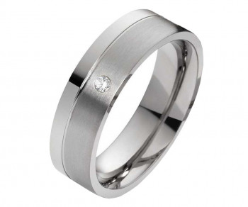 Damenring Edelstahl DE029 mit Zirkonia