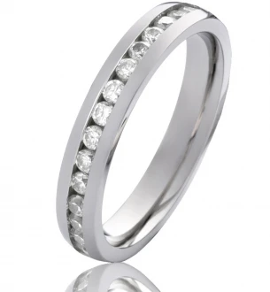 Damenring Edelstahl DE017 mit Zirkonias