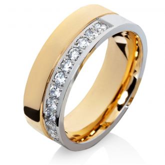 Damenring Edelstahl DE145 mit Zirkonias