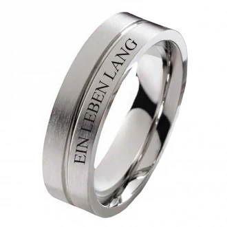 Mobile Preview: Gravurring aus Edelstahl E280 Unisex mit Außengravur