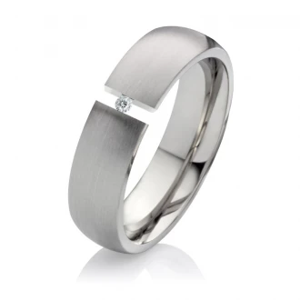 Mobile Preview: Titan ringe Damenring LUC14 mit Zirkonia oder Diamant