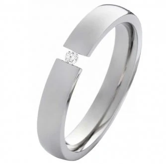 Mobile Preview: Damenring LUC31 mit Diamant und Gravur
