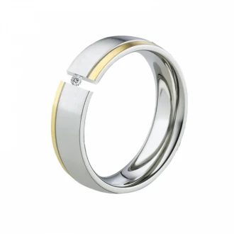 Mobile Preview: Diamanten in Ehering aus Titan LUC68 breite 6mm