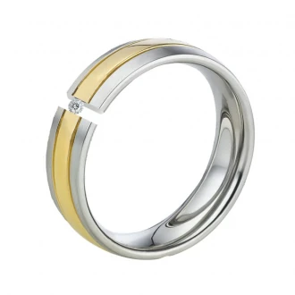 Mobile Preview: Titanring LUC69 mit Diamant