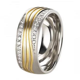 Mobile Preview: Edelstahl schlicht Silber AB3204 Damenring