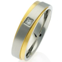 Mobile Preview: Edelstahlring P370 mit goldfarbener Beschichtung