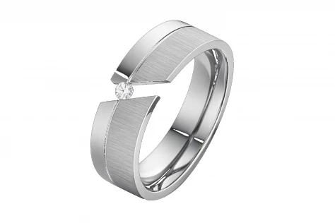 Mobile Preview: Titanring 6mm oder 8mm breit T008 mit Zirkonia