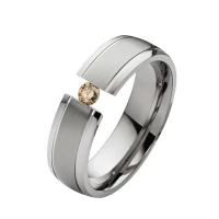 Mobile Preview: Bildschöne Titanring mit Diamanten T117