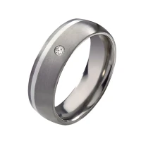 Mobile Preview: Wunderbarer Damenring aus Titan und Silber T173