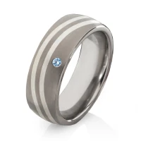 Mobile Preview: Damenring aus Titan mit Silber TS633