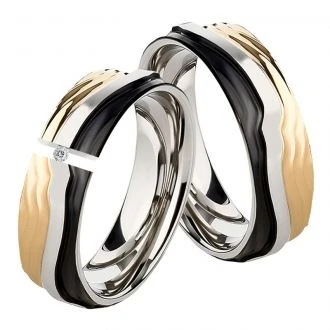 Edelstahlringe LUC11 mit Diamant