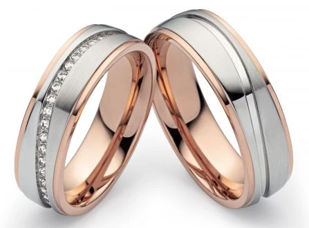 Edelstahlringe E331 mit Zirkonias und Gravur