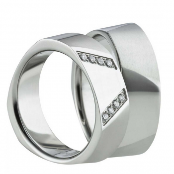 Partnerringe Edelstahl AB1476-AB1477 und Gravur