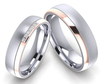 Edelstahlringe E042 mit Zirkonias und Gravur