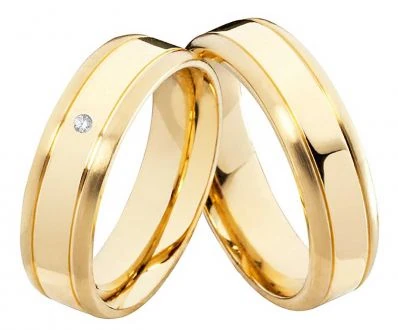 Edelstahlringe E200 mit Zirkonia oder Diamant und Gravur