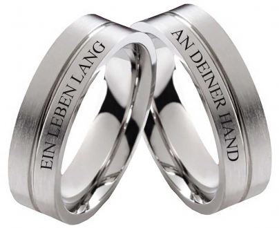 Edelstahlringe E280 ohne Stein mit Außengravur