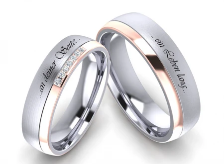 Edelstahlringe E338 mit Zirkonias und Außengravur