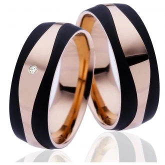 Edelstahlringe MOR21 mit Diamant oder Diamant