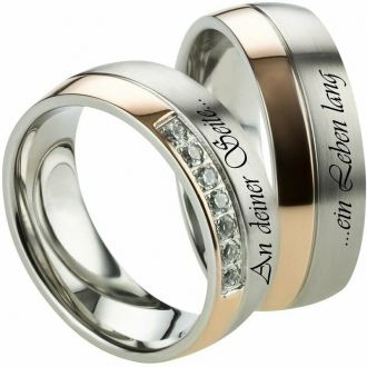 Edelstahlringe H131 mit Zirkonias und Gravur