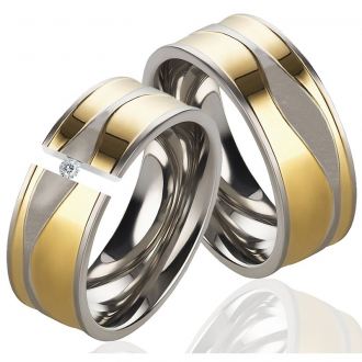 Edelstahlringe LUC37 mit Diamant