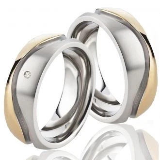 Edelstahlringe MOR12 mit Diamant