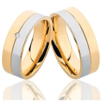 Edelstahlringe MOR5 mit Zirkonia oder Diamant und Gravur