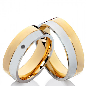 Partnerringe Trauringe mit Zirkonia und Gravur PSZ83