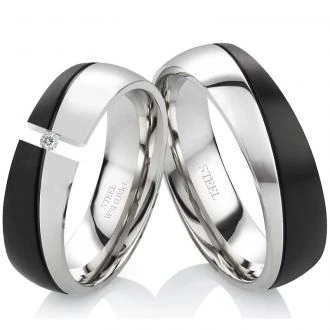 Edelstahlringe LUC6 mit Stein und Gravur