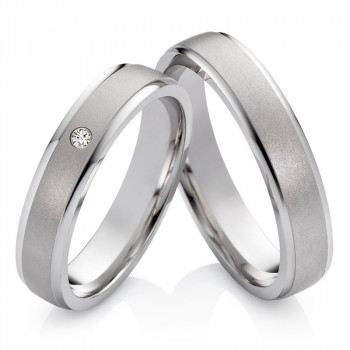 Trauringe aus 925 Silber mit Echtem DIAMANT SB36