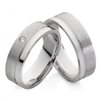 Eheringe aus 925 Silber mit Echtem DIAMANT CB42