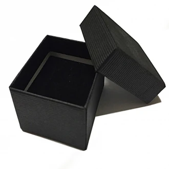Mobile Preview: Schmuckverpackung Ringbox schwarz Karton Samt