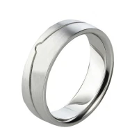 Mobile Preview: Längsmattierter Titanring mit Gravur