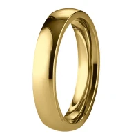 Mobile Preview: Edler Herrenring goldfarbig modern PE321