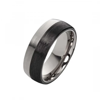 Mobile Preview: Titan Carbonring CT02 mit Gravur – Herrenring