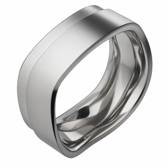 Mobile Preview: Matt polierter Edelstahlring Unisex AB3415